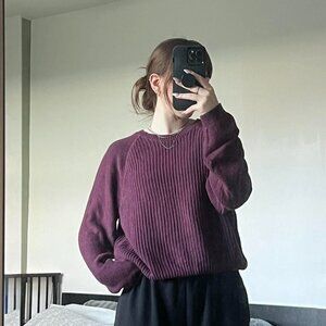 Aeropostale Women's Burgundy and Purple Jumper
